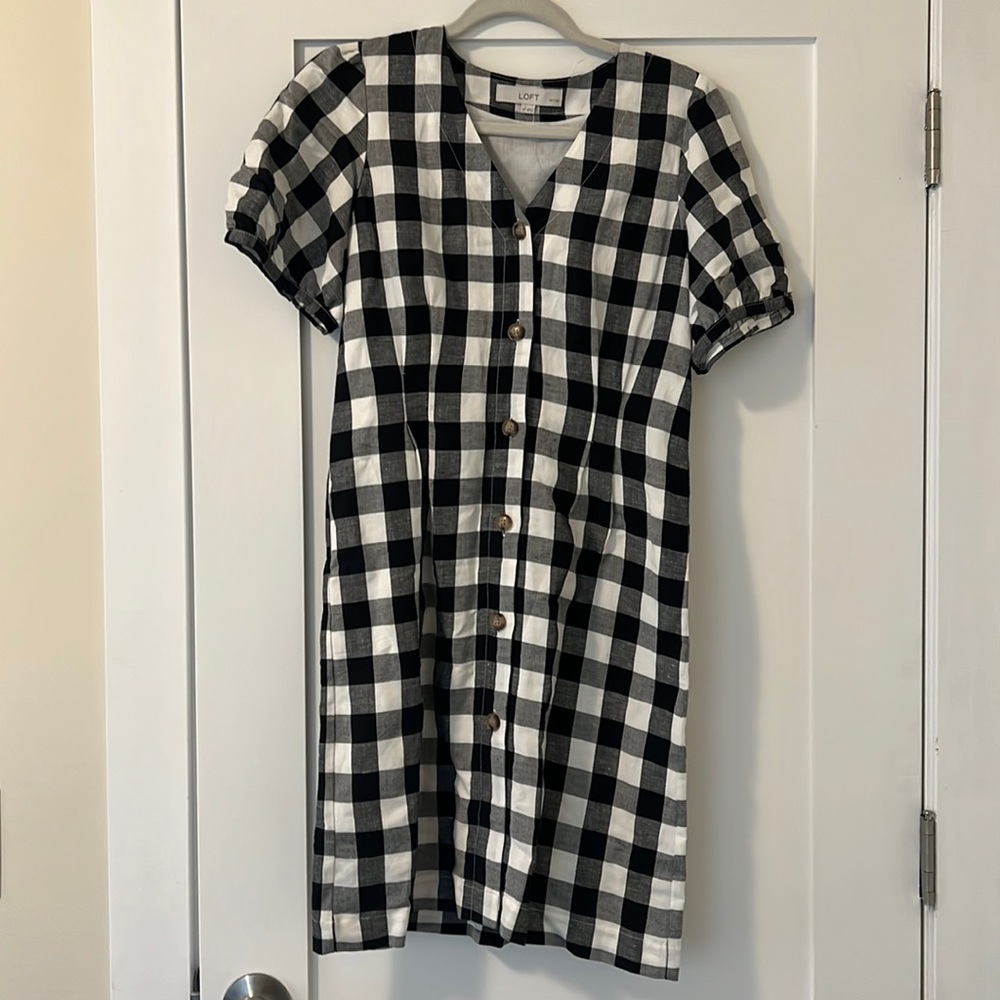Plaid button down dress!